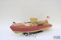 Modèle de hors-bord en bois Chris-Craft Cobra 1955, modèle 37, entièrement assemblé