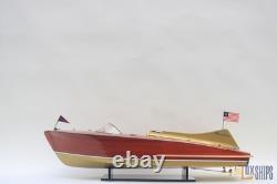 Modèle de hors-bord en bois Chris-Craft Cobra 1955, modèle 37, entièrement assemblé