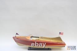 Modèle de hors-bord en bois Chris-Craft Cobra 1955, modèle 37, entièrement assemblé