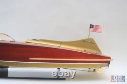 Modèle de hors-bord en bois Chris-Craft Cobra 1955, modèle 37, entièrement assemblé