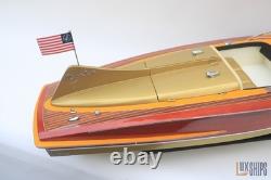 Modèle de hors-bord en bois Chris-Craft Cobra 1955, modèle 37, entièrement assemblé