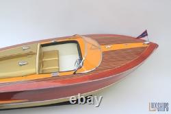 Modèle de hors-bord en bois Chris-Craft Cobra 1955, modèle 37, entièrement assemblé