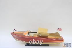 Modèle de hors-bord en bois Chris-Craft Cobra 1955, modèle 37, entièrement assemblé