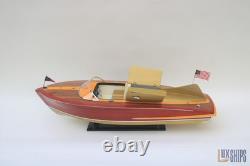 Modèle de hors-bord en bois Chris-Craft Cobra 1955, modèle 37, entièrement assemblé