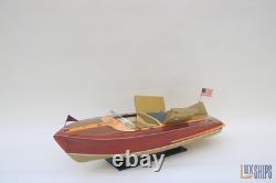 Modèle de hors-bord en bois Chris-Craft Cobra 1955, modèle 37, entièrement assemblé