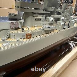 Modèle de navire USS MISSOURI BB-63, cuirassé, 40 pouces de long, préconstruit en bois / métal