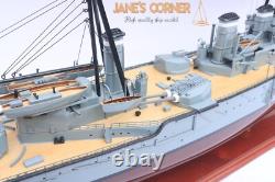 Modèle de navire de guerre HMS INVINCIBLE 1907 (WWI) 40,2 Modèle de bateau haute qualité