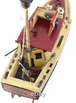 Modèle de navire en bois Jaws Orca, réplique de bateau de pêche à requins, pré-assemblé avec antiquité