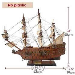 Modèle de navire en bois du bateau de guerre Sovereign of the Seas 1440, décoration 24.