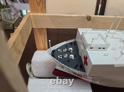 Modèle de navire en bois fait main de l'hôpital USNS Comfort, NOUVEAU 36 X 5 X 7