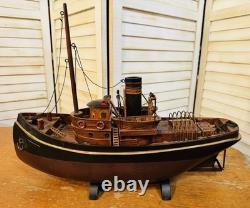 Modèle de remorqueur Danube VI des célèbres remorqueurs de la Tamise en bois bateau navire vtg 152 excellent