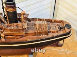 Modèle de remorqueur Danube VI des célèbres remorqueurs de la Tamise en bois bateau navire vtg 152 excellent