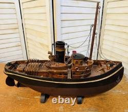 Modèle de remorqueur Danube VI des célèbres remorqueurs de la Tamise en bois bateau navire vtg 152 excellent