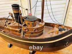 Modèle de remorqueur Danube VI des célèbres remorqueurs de la Tamise en bois bateau navire vtg 152 excellent