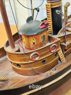 Modèle de remorqueur Danube VI des célèbres remorqueurs de la Tamise en bois bateau navire vtg 152 excellent