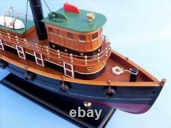 Modèle de remorqueur de port en bois de 18 pouces Décoration nautique pour la maison Bateaux Navires Assemblés