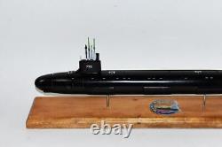 Modèle de sous-marin USS New Hampshire (SSN-778), Marine américaine, Modèle à l'échelle 1:20, Acajou