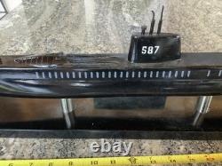 Modèle de sous-marin espion USSHalibut SSGN 587 en bois de mahogany - GRAND 20
