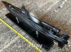 Modèle de sous-marin espion USSHalibut SSGN 587 en bois de mahogany - GRAND 20
