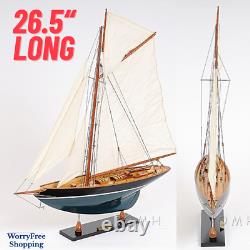 Modèle de voilier Pen Duick en bois peint Bateau à voile Yacht Modèle Décoration nautique