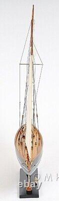 Modèle de voilier Pen Duick en bois peint Bateau à voile Yacht Modèle Décoration nautique