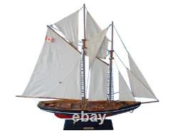 Modèle de voilier d'exposition de 35 pouces Bluenose II Schooner Boat Ship Décoration nautique Nouveau