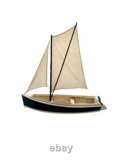 Modèle de voilier en bois Décoration nautique côtière vintage