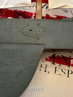 Modèle de yacht à grande échelle VTG en bois/tissu monté au mur, voilier 46x48