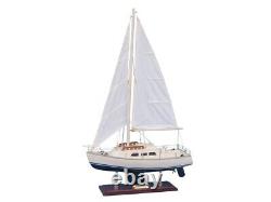 Modèle de yacht en bois de 15 pouces - Bateau à voile Catalina - Bateau à voile - Décoration nautique