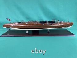 Modèle en acajou de bateau à moteur Chris Craft Triple Cockpit Authentic Models NICE
