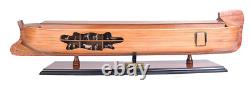 Modèle en bois de bateau à coque ouverte de l'Arche de Noé 33 Réplique Décor de l'inondation biblique