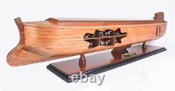 Modèle en bois de bateau à coque ouverte de l'Arche de Noé 33 Réplique Décor de l'inondation biblique
