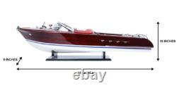 Modèle en bois de bateau à moteur RC Ready Riva Aquarama 35 Runabout en acajou