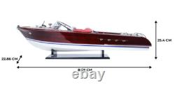 Modèle en bois de bateau à moteur RC Ready Riva Aquarama 35 Runabout en acajou
