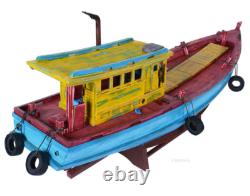 Modèle en bois de bateau de réfugié de pêche du Sud Vietnam 28 Tau Vuot Bien construit nouveau