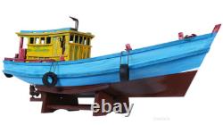 Modèle en bois de bateau de réfugié de pêche du Sud Vietnam 28 Tau Vuot Bien construit nouveau