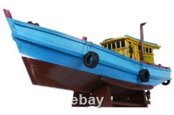 Modèle en bois de bateau de réfugié de pêche du Sud Vietnam 28 Tau Vuot Bien construit nouveau