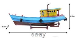 Modèle en bois de bateau de réfugié de pêche du Sud Vietnam 28 Tau Vuot Bien construit nouveau