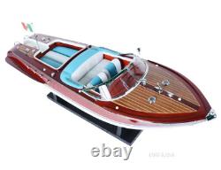Modèle en bois de bateau de vitesse peint Riva Aquarama 26,5 en acajou italien neuf