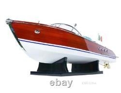 Modèle en bois de bateau de vitesse peint Riva Aquarama 26,5 en acajou italien neuf