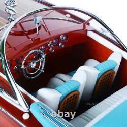 Modèle en bois de bateau de vitesse peint Riva Aquarama 26,5 en acajou italien neuf