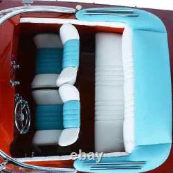 Modèle en bois de bateau de vitesse peint Riva Aquarama 26,5 en acajou italien neuf