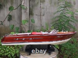 Modèle en bois de bateau rapide 116 Red Riva Aquarama 21'' - Décoration cadeau