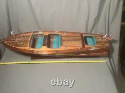 Modèle en bois de bateau rapide Chris Craft Triple Cockpit 32 fait à la main