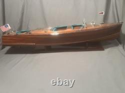 Modèle en bois de bateau rapide Chris Craft Triple Cockpit 32 fait à la main