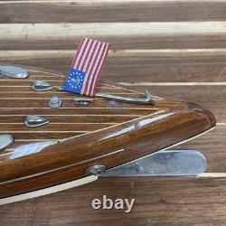 Modèle en bois de bateau rapide à triple cockpit 25