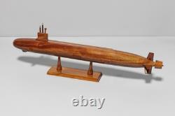Modèle en bois de sous-marin de classe Virginia USS, fabriqué à la main en acajou, exposition navale