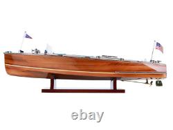 Modèle en bois du bateau à grande vitesse en acajou Classique de 24 pieds Chris Craft Triple Cockpit Runabout