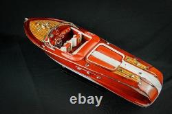 Modèle réduit de bateau en bois Riva Aquarama 21 de qualité (L50cm) siège crème, expédition gratuite