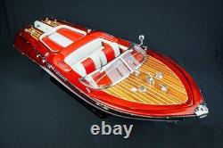 Modèle réduit de bateau en bois Riva Aquarama 21 de qualité (L50cm) siège crème, expédition gratuite